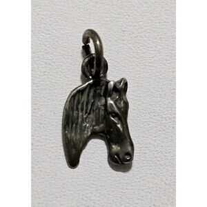 Sterling Silver Horse Face Charm, 925 Horse Charm, Equestrian Jewelry